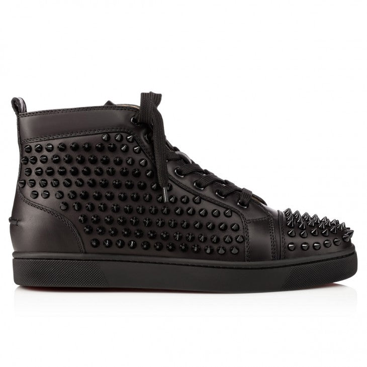 Christian Louboutin Black Louis Spikes Sneakers