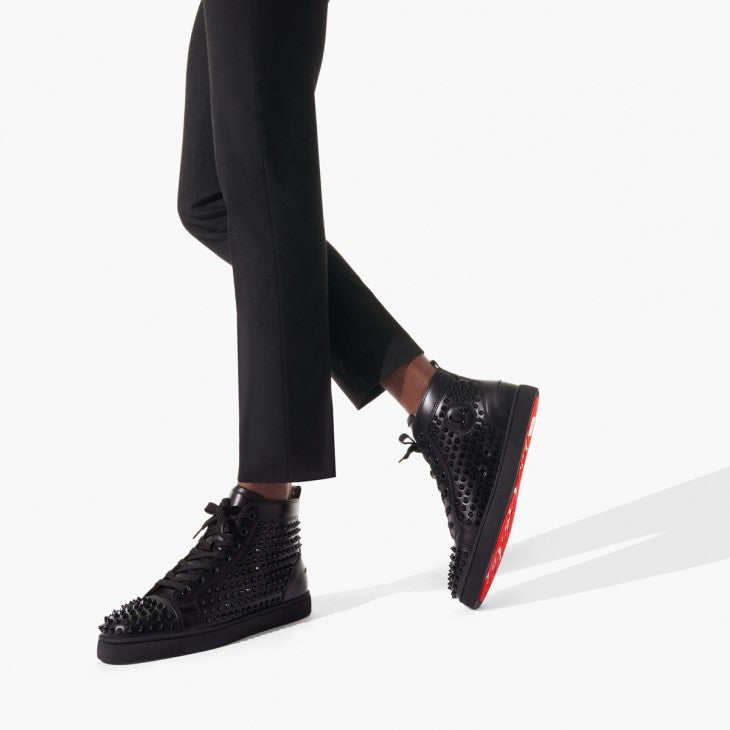 Christian Louboutin Black Louis Spikes Sneakers