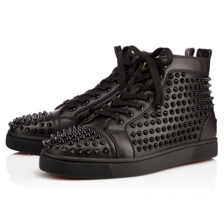 Christian Louboutin Black Louis Spikes Sneakers