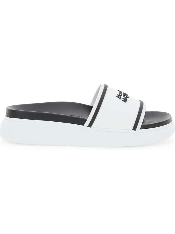 Alexander McQueen White Oversized Hybrid Slides