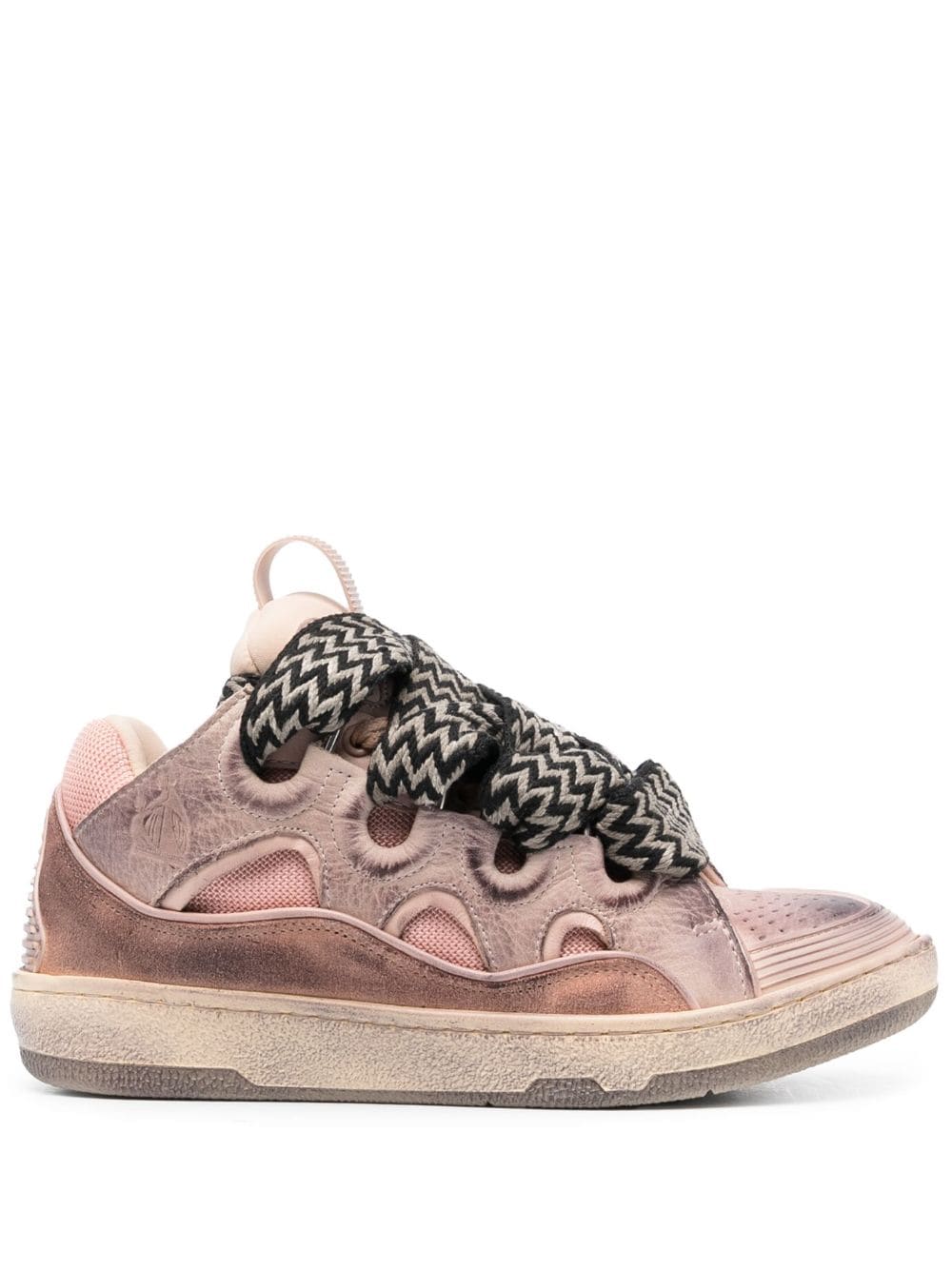 Lanvin Pink Curb Leather Sneakers