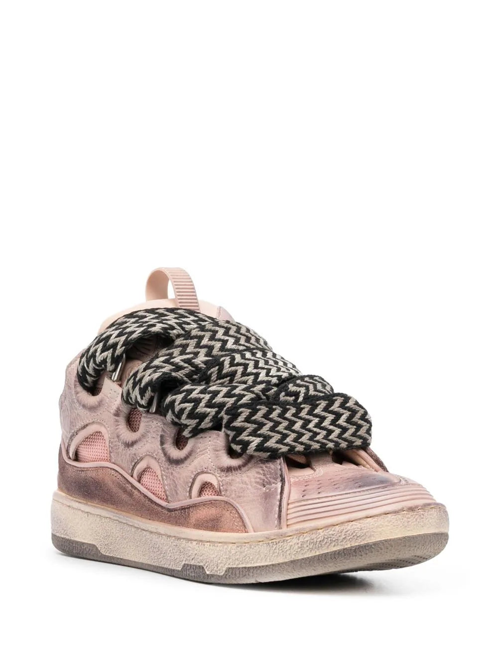 Lanvin Pink Curb Leather Sneakers