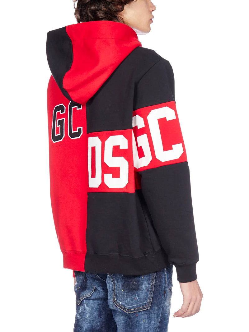 GCDS Bicolor Deconstructed Logo Print Hoodie