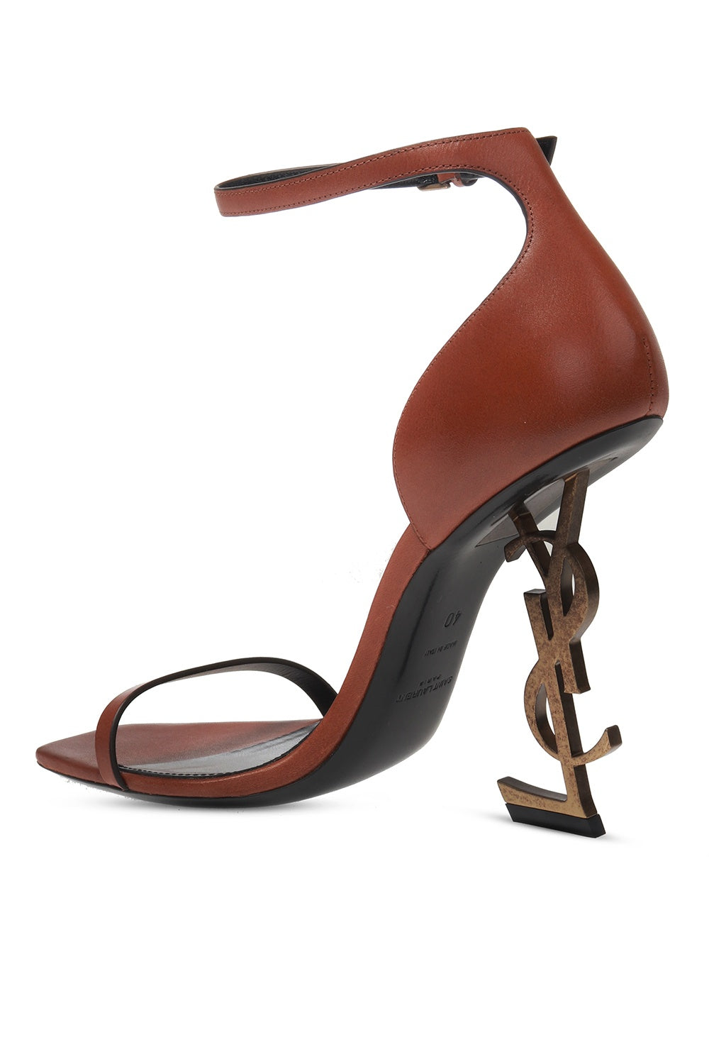 Yves Saint Laurent Brown Dwett Heeled Sandals