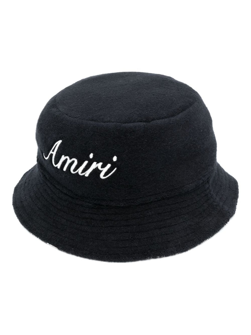 Amiri Black Logo-Embroidered Reversible Bucket Hat