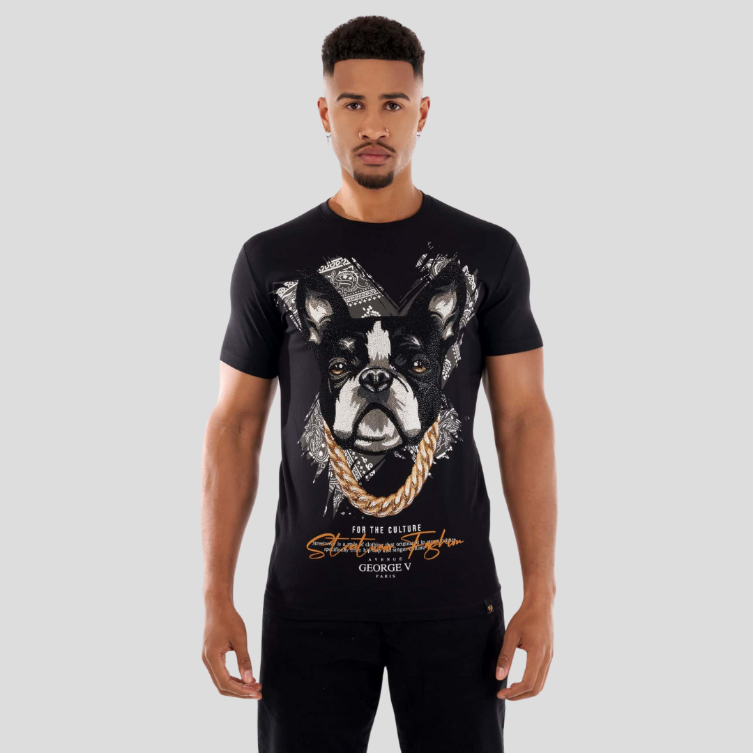 Avenue George V Paris Black Chains T-Shirt