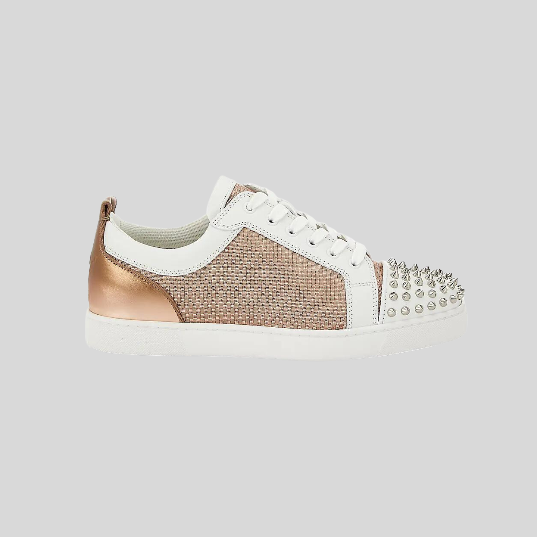 Christian Louboutin White Varsijunior Studded Low-Top Sneakers