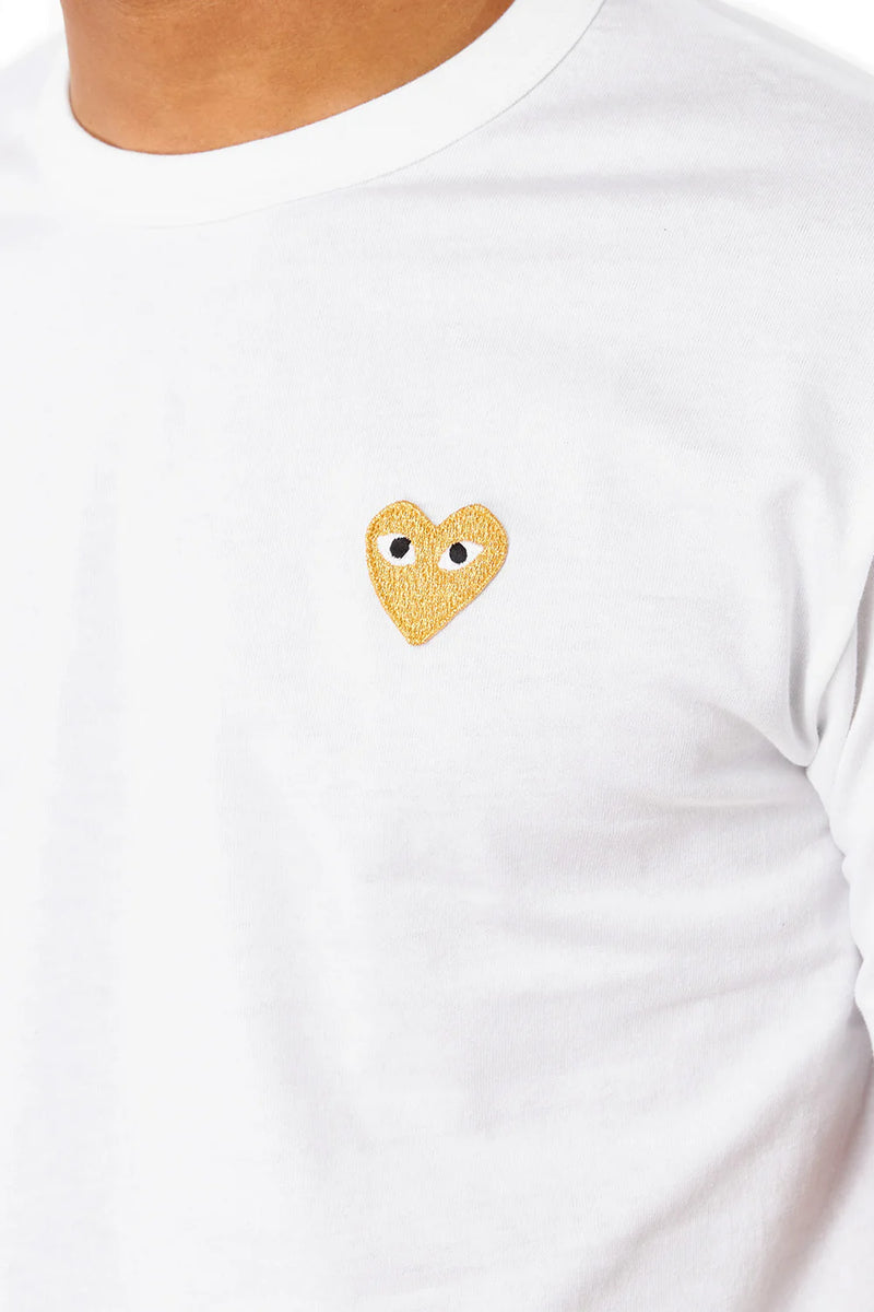 PLAY Gold Heart Print T-Shirt