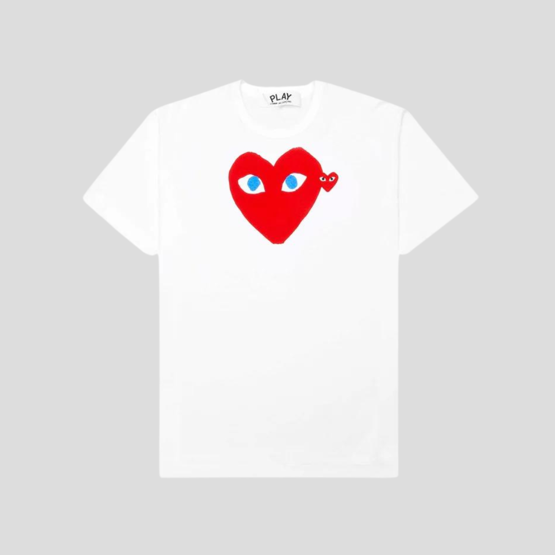 White Red Heart T shirt