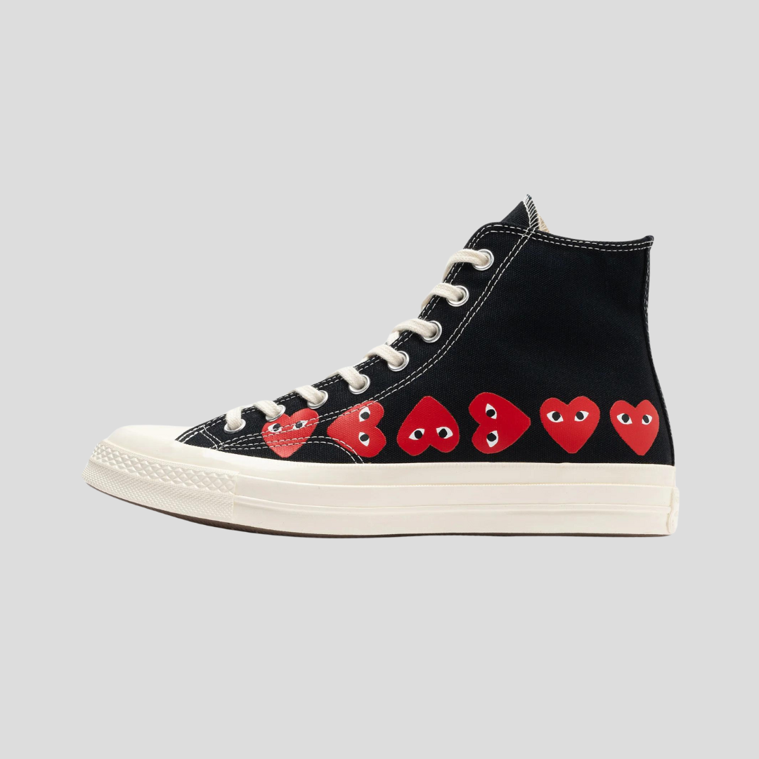 High Multi Heart Black Sneakers