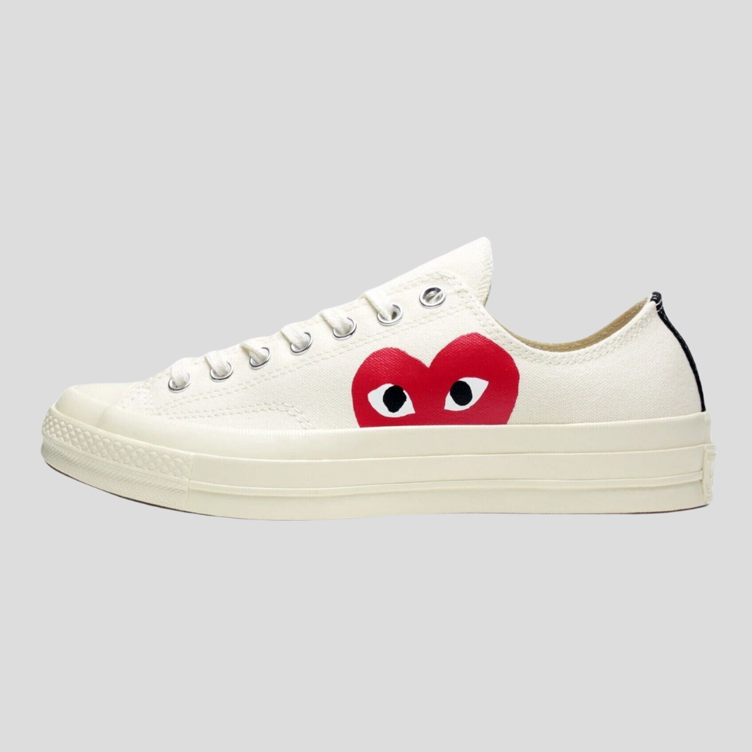 Comme Des Garçons X Converse Play Chuck Taylor Low Top White Sneakers