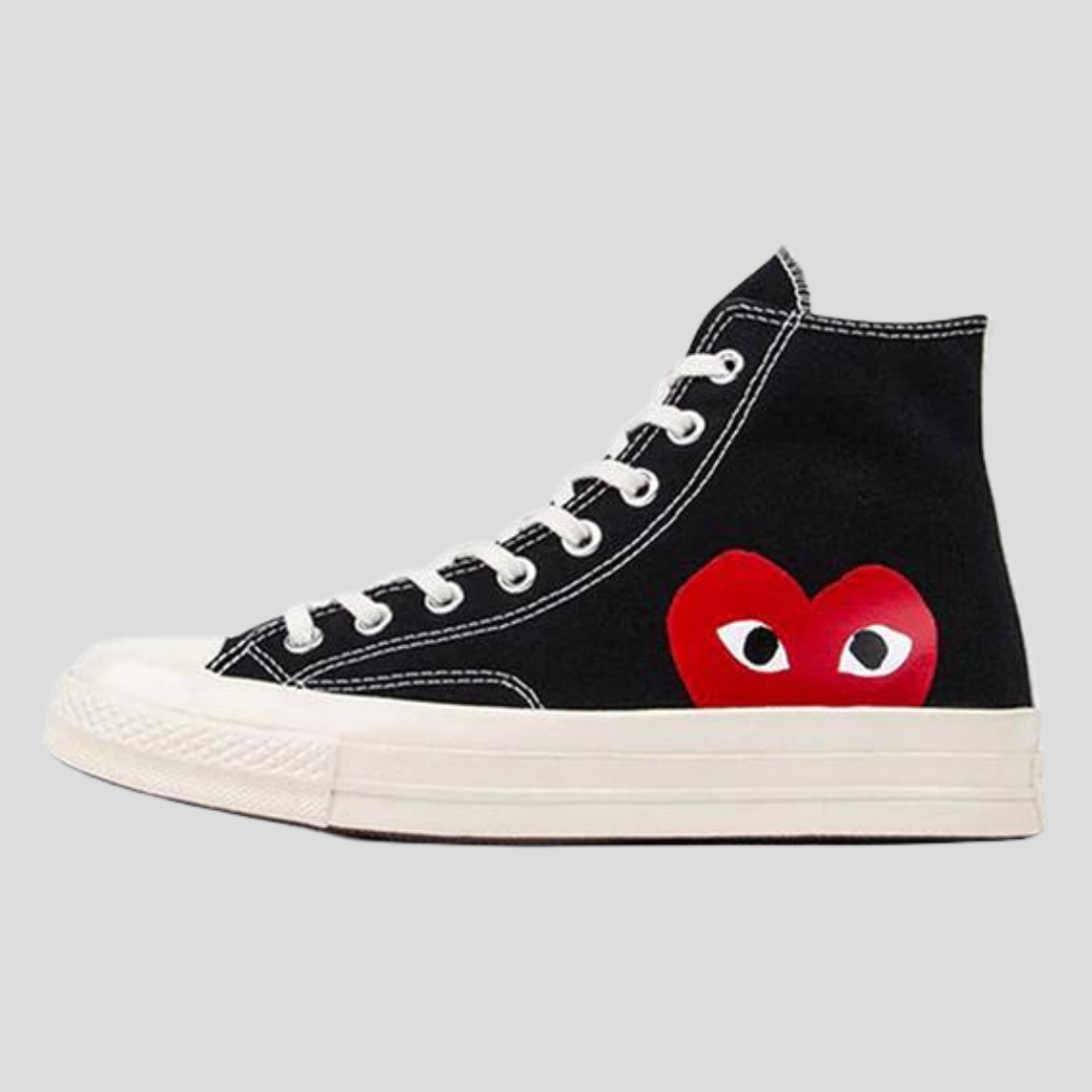 Converse x Comme Des Garçons Black Play Chuck 70 Hi Sneakers