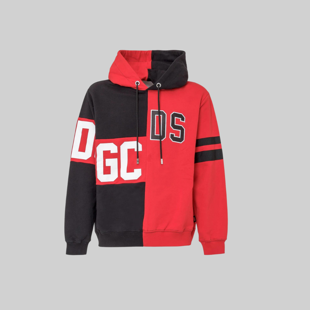 GCDS Bicolor Deconstructed Logo Print Hoodie