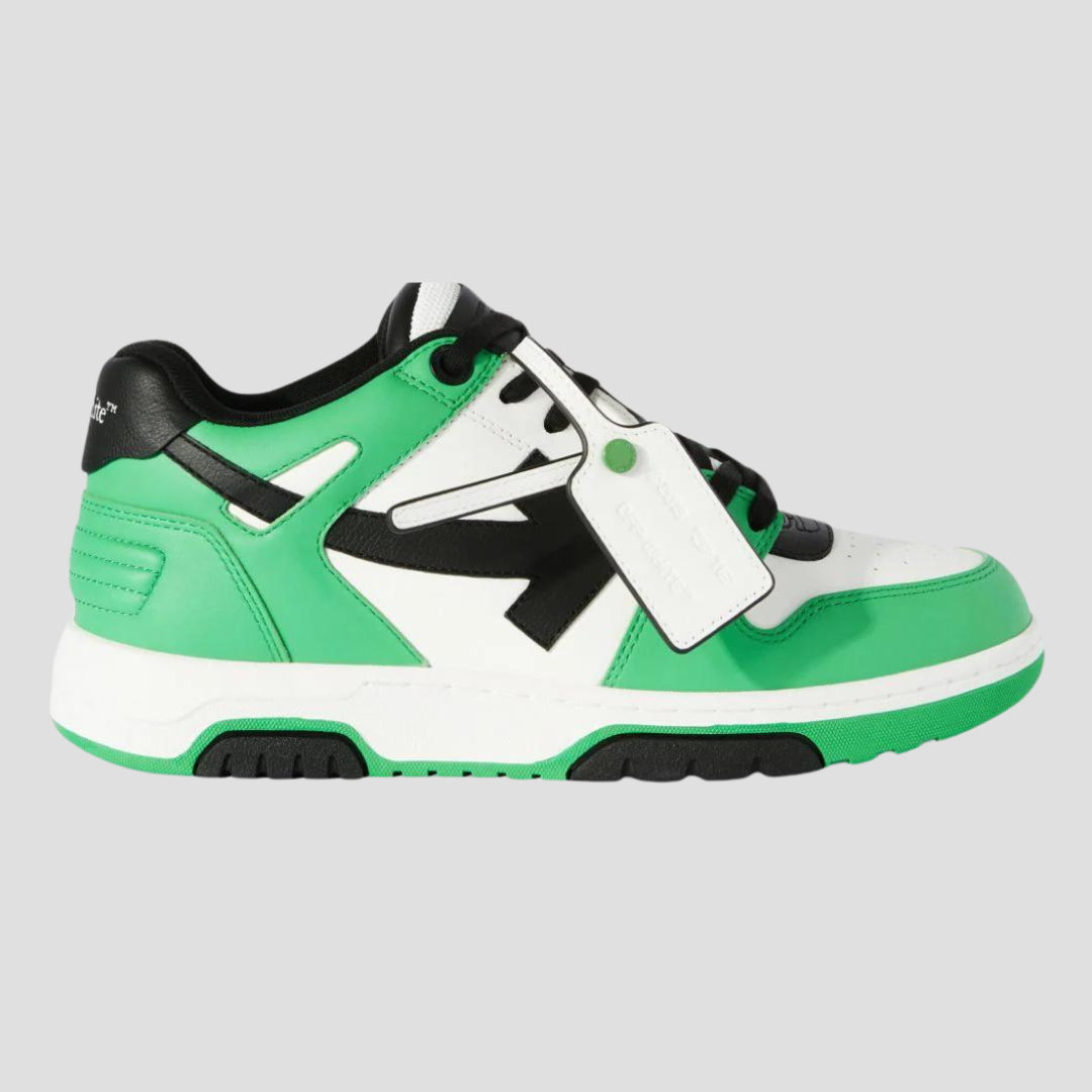 Off-White Green Leather Sneakers