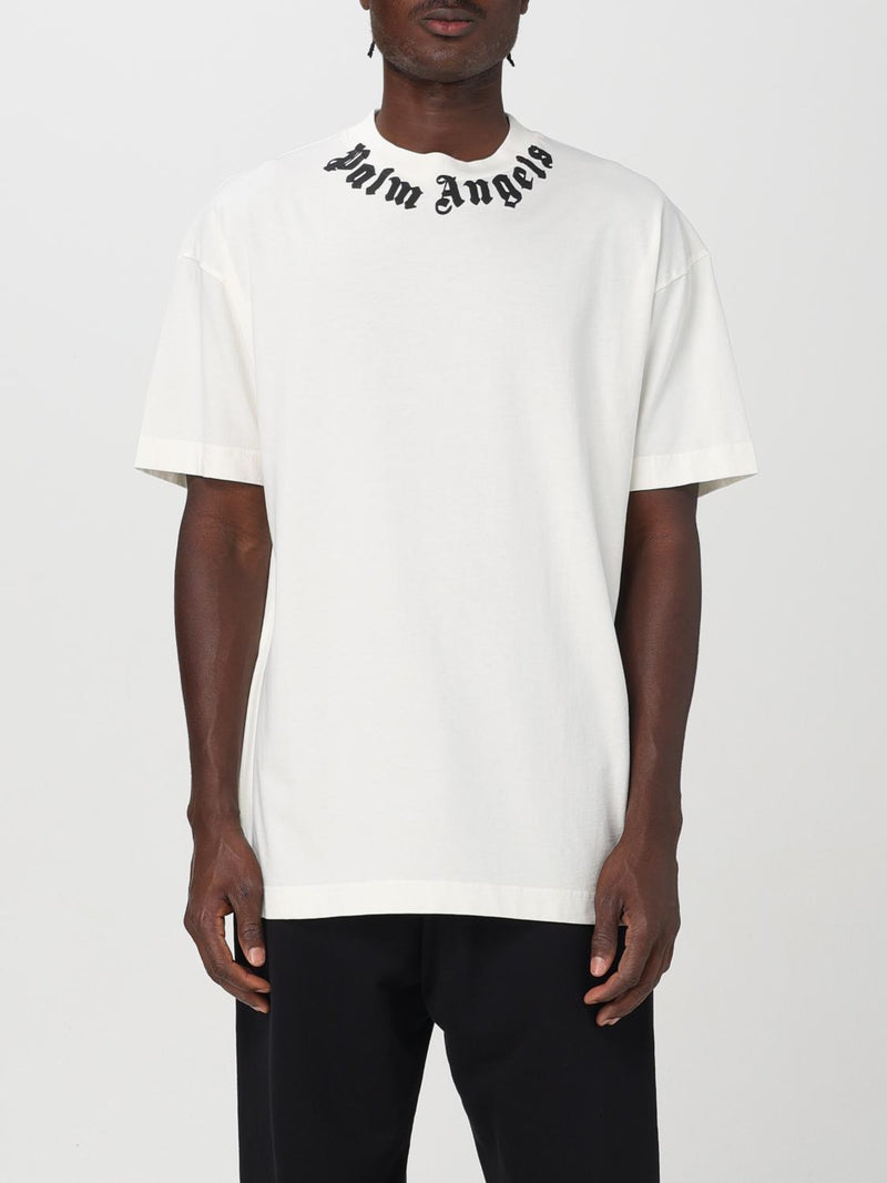 White Logo Neck T-Shirt