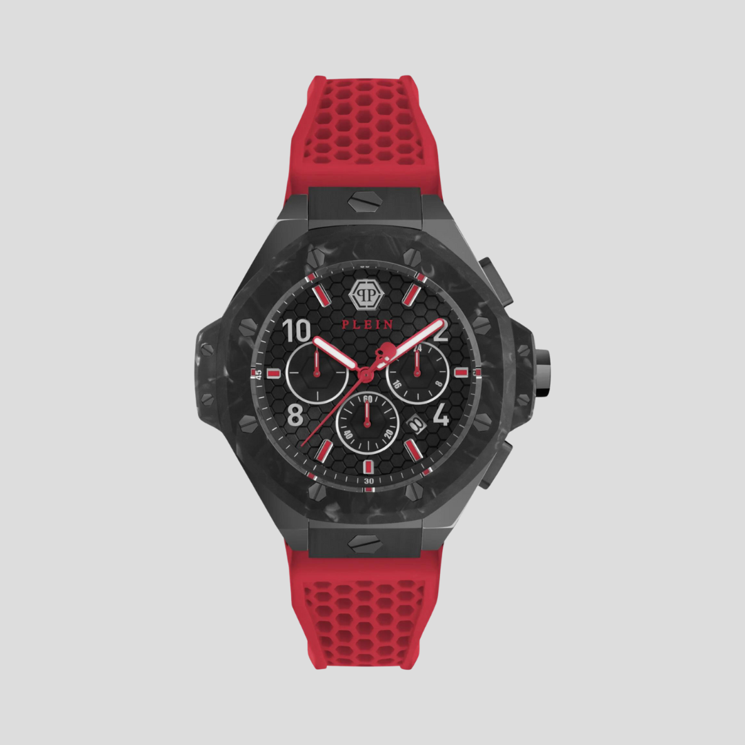 Philipp Plein Red Chrono Royal Silicone Watch