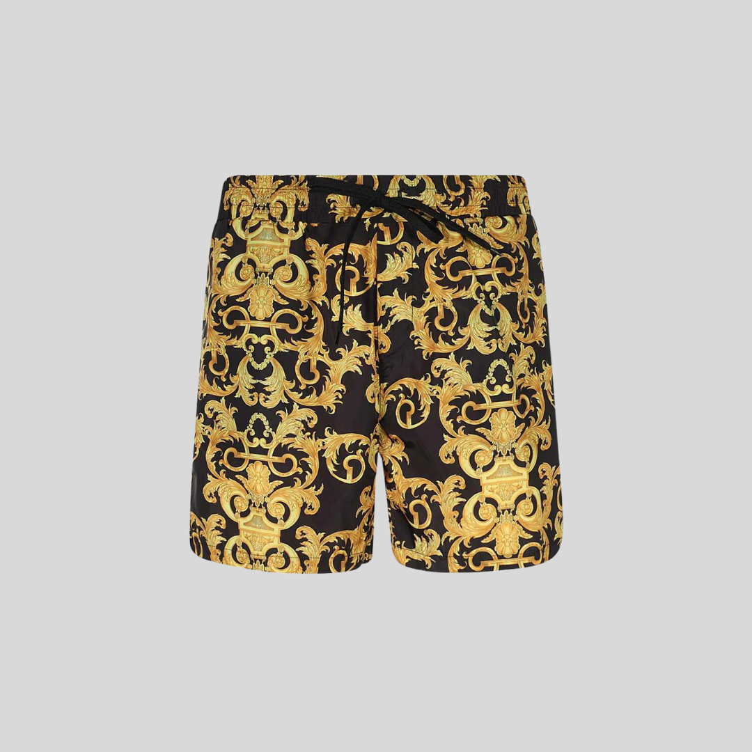 Versace Jeans Couture Yellow Baroque Print Shorts
