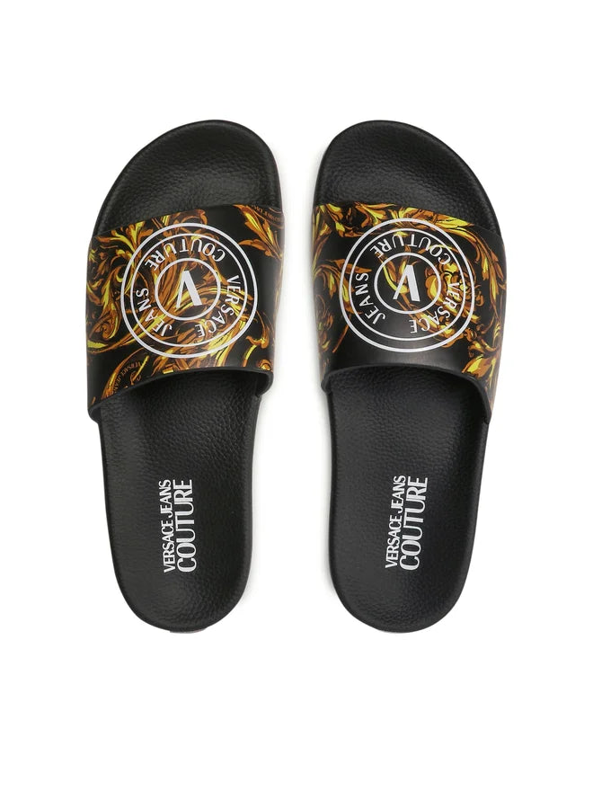 Versace Jeans Couture Black Slides