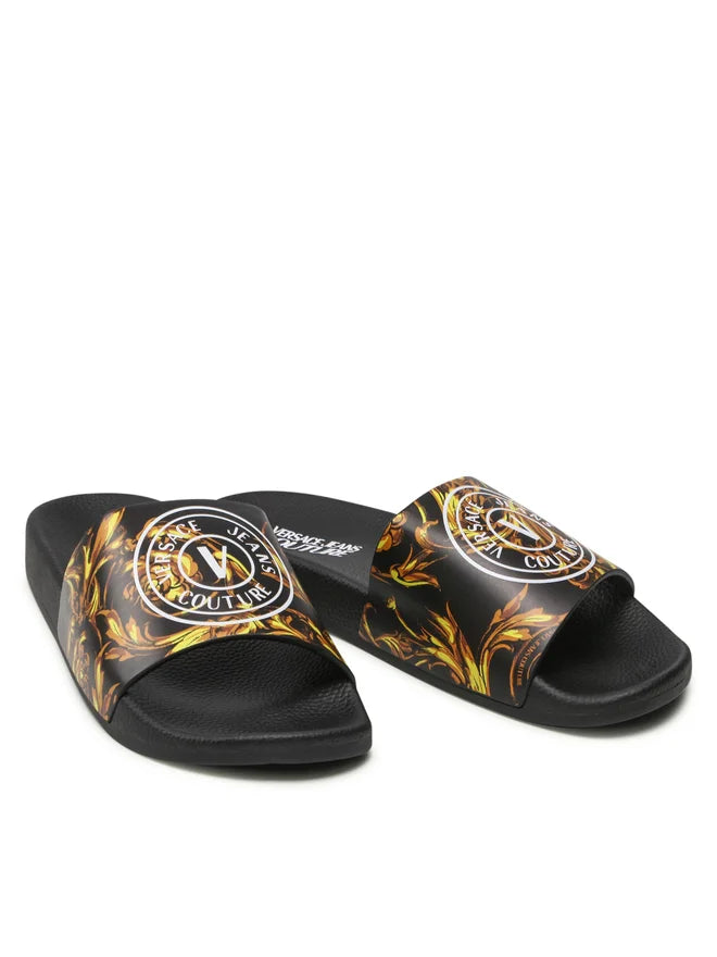 Versace Jeans Couture Black Slides