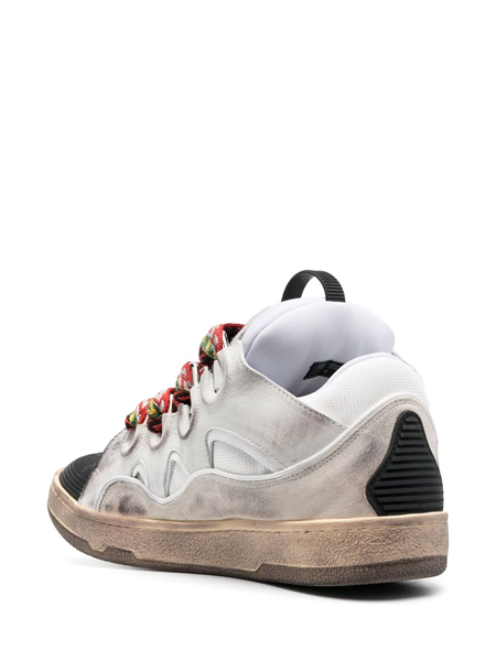 Lanvin White Curb Leather Sneakers