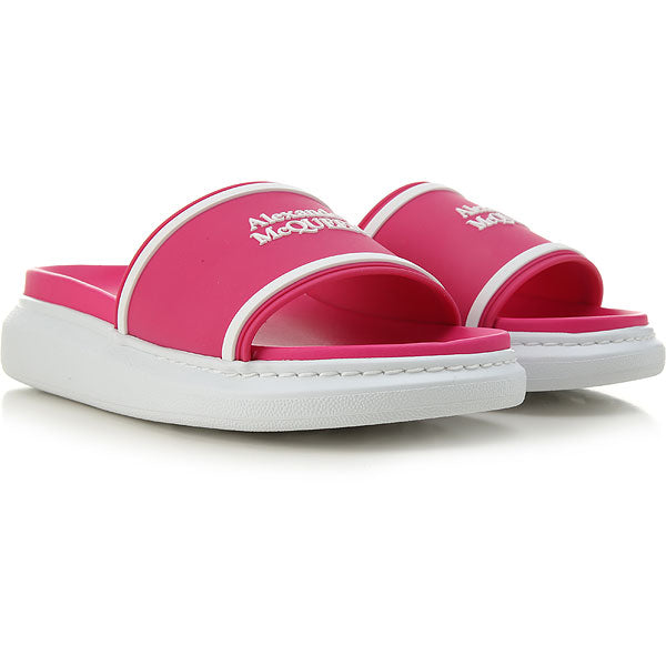 Alexander McQueen Fuchsia Oversized Hybrid Slides