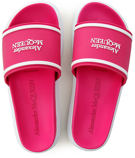 Alexander McQueen Fuchsia Oversized Hybrid Slides