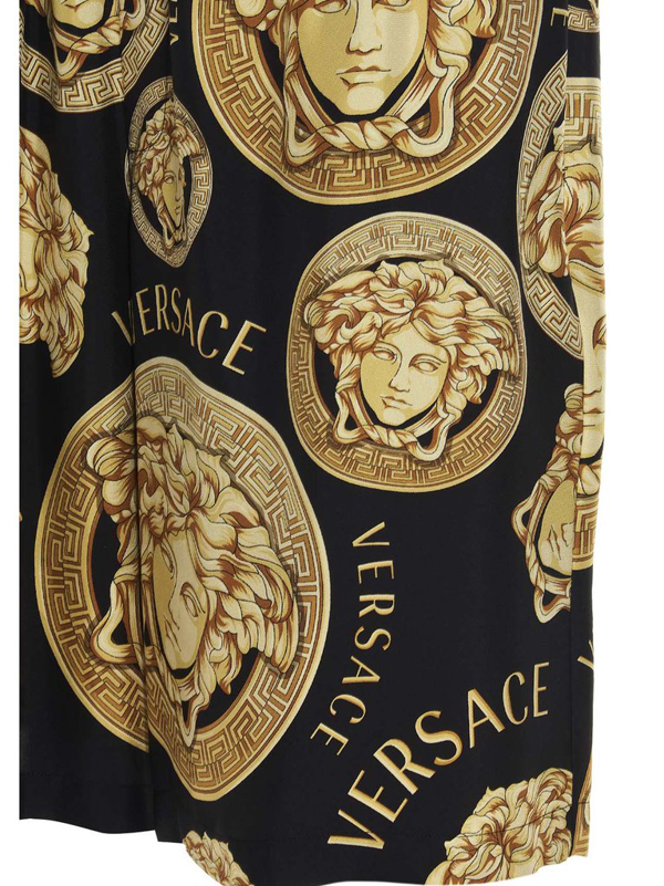 Versace Black Medusa Logo Print Track Shorts