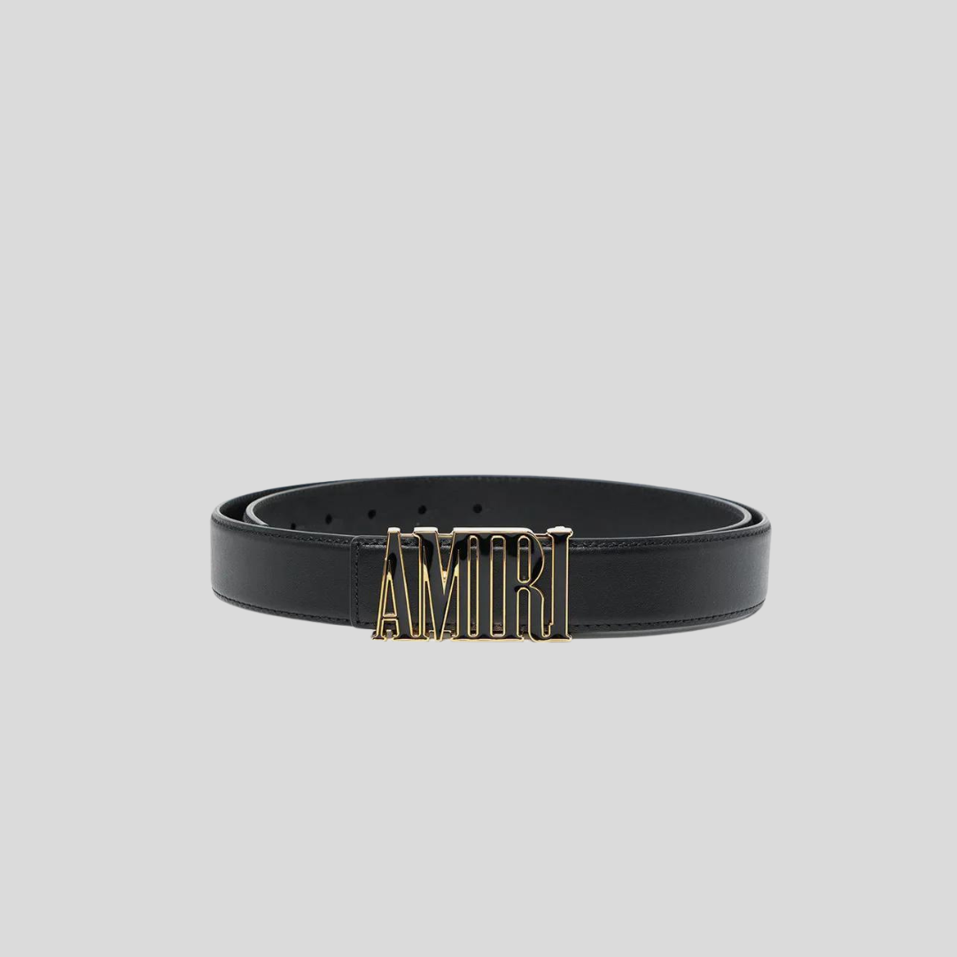 Amiri Black Gold Nappa Belt