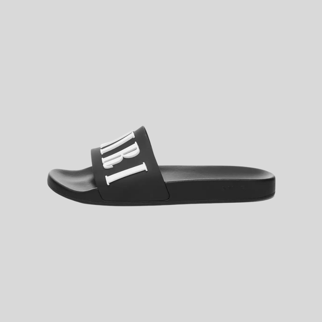 Amiri Black Logo Pool Slides