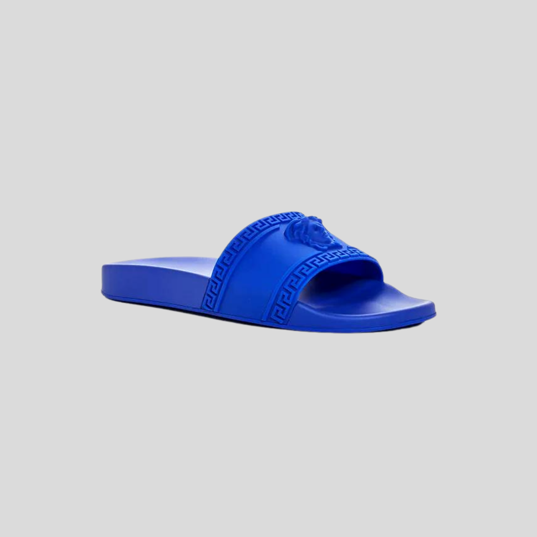 Versace Blue Medusa Greek Slides