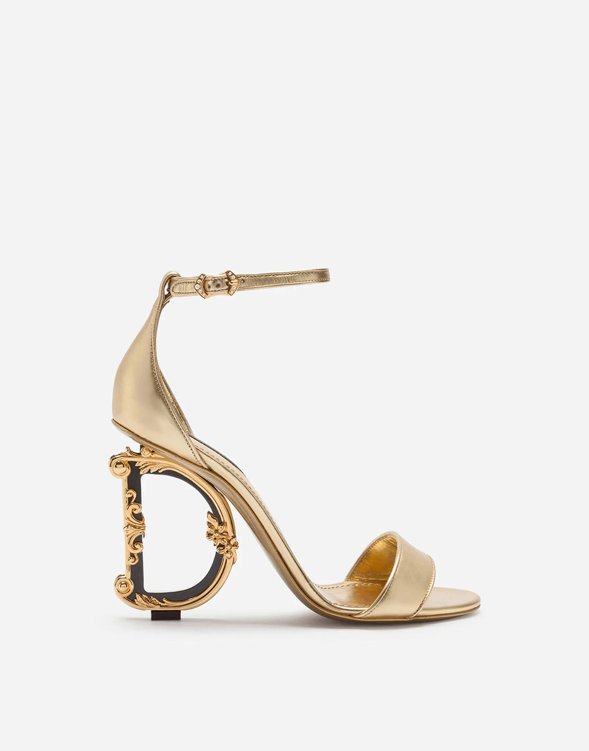 Dolce & Gabbana Gold Baroque Mordore Sandals