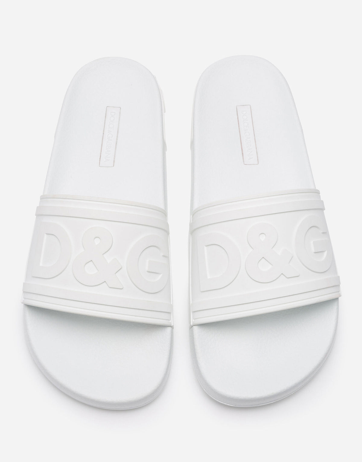 Dolce & Gabbana White Rubber Beachwear Slides