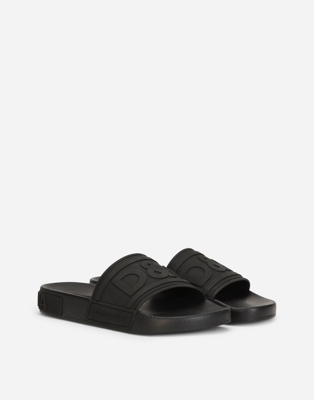 Dolce & Gabbana Black Rubber Beachwear Slides