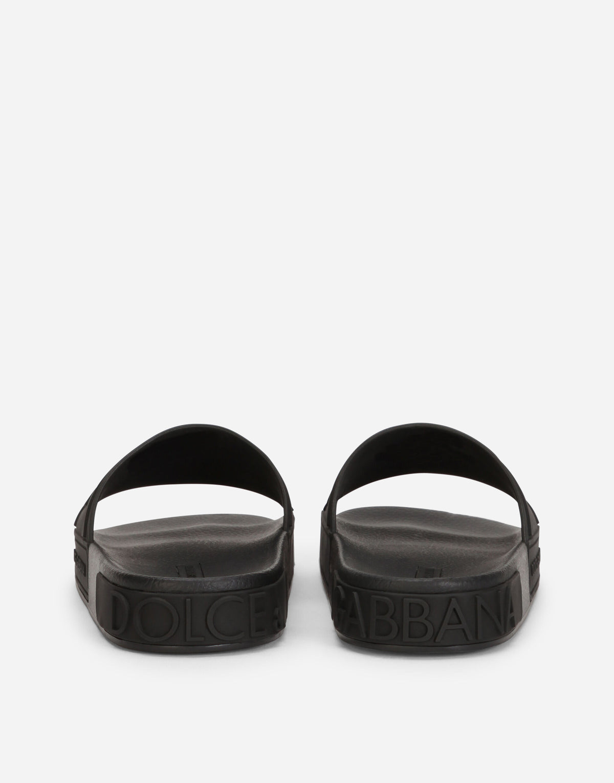 Dolce & Gabbana Black Rubber Beachwear Slides