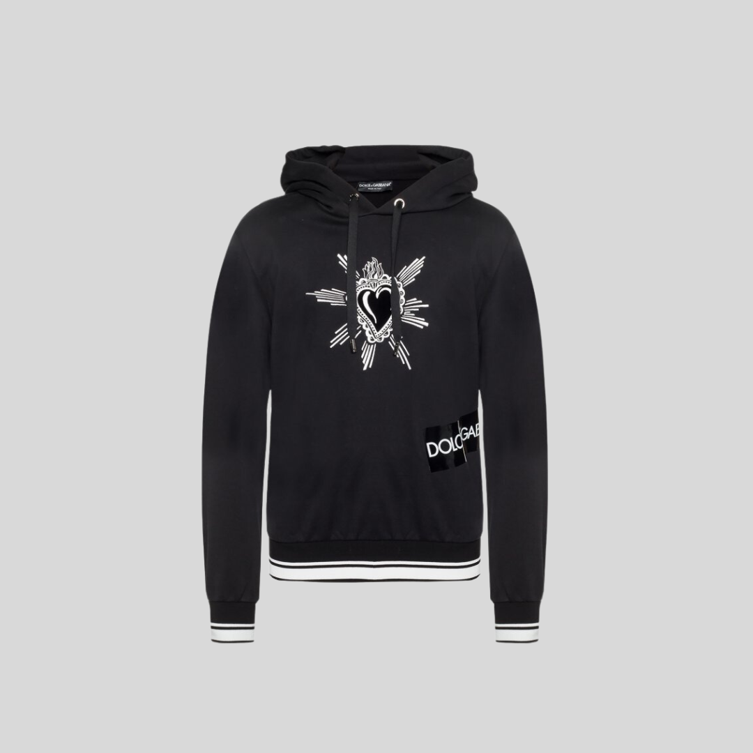 Dolce & Gabbana Black Embroidered Hoodie