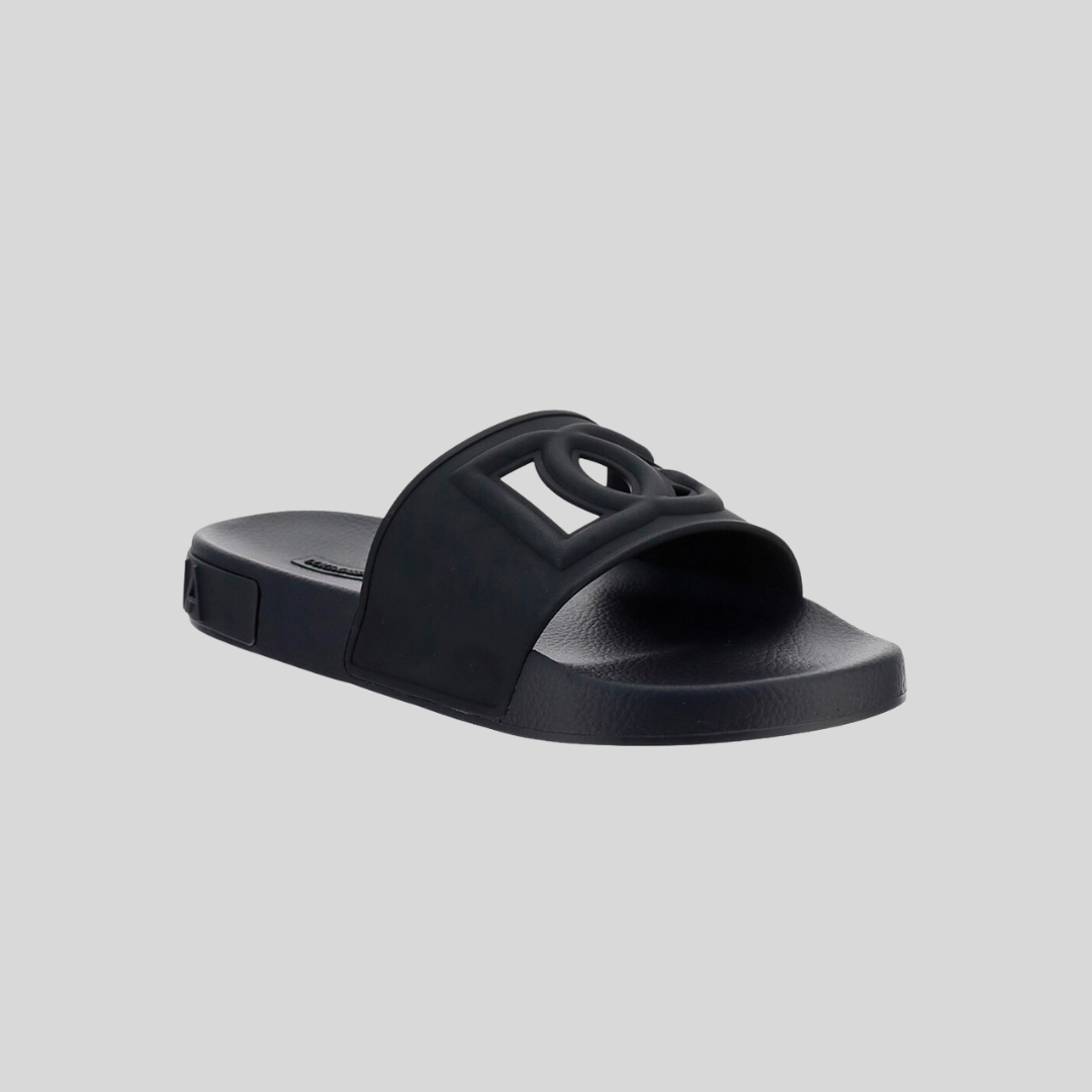 Dolce & Gabbana Black DG Logo Slides