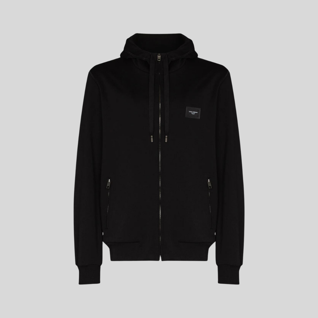 Black Logo Plate Hoodie