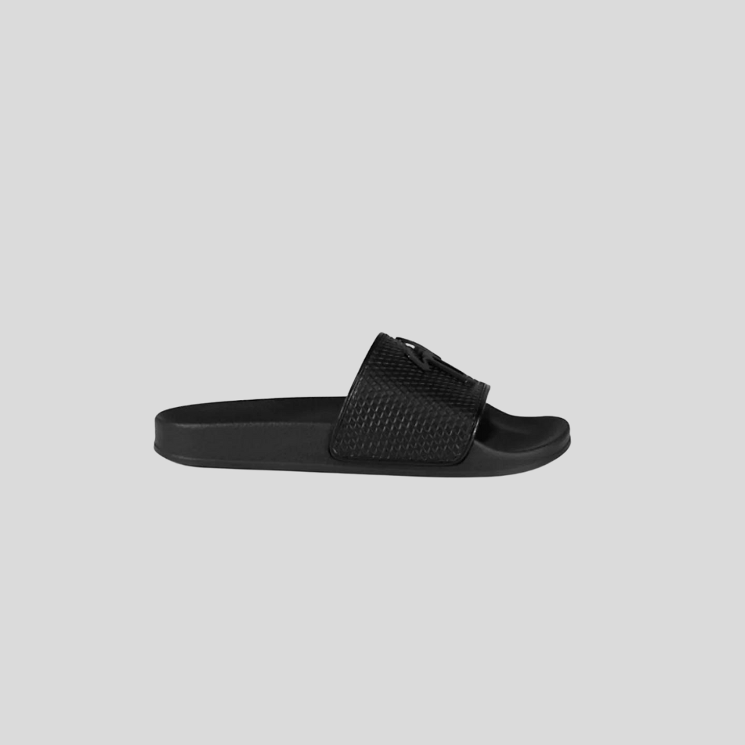  Black  Leather Slides