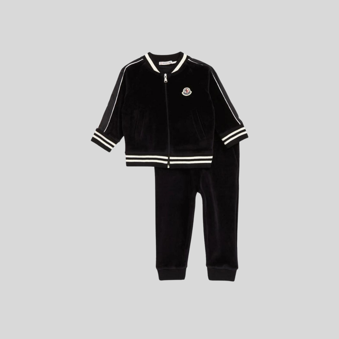 Black Velour Track Set