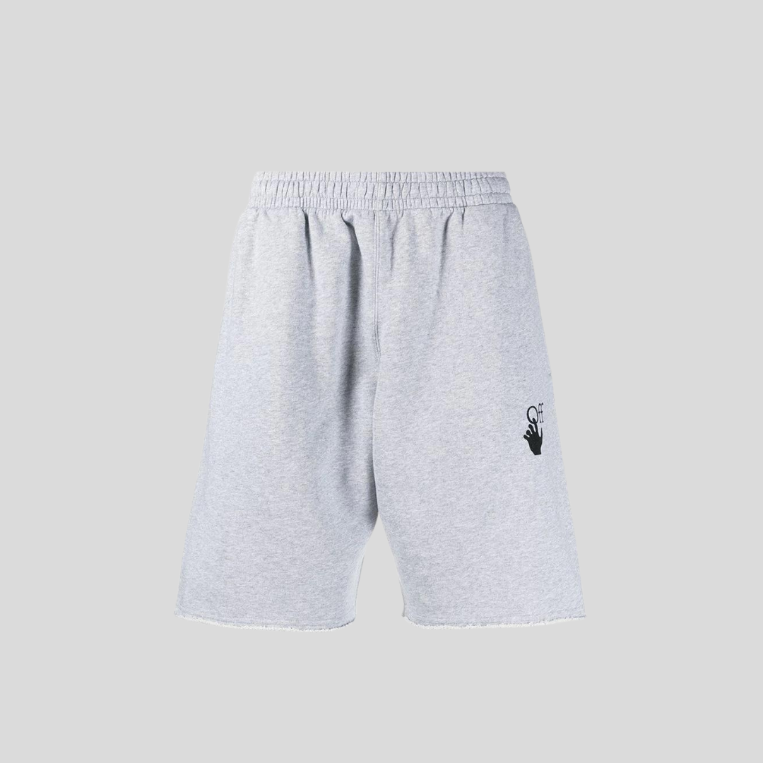 Off White Grey Cotton Shorts