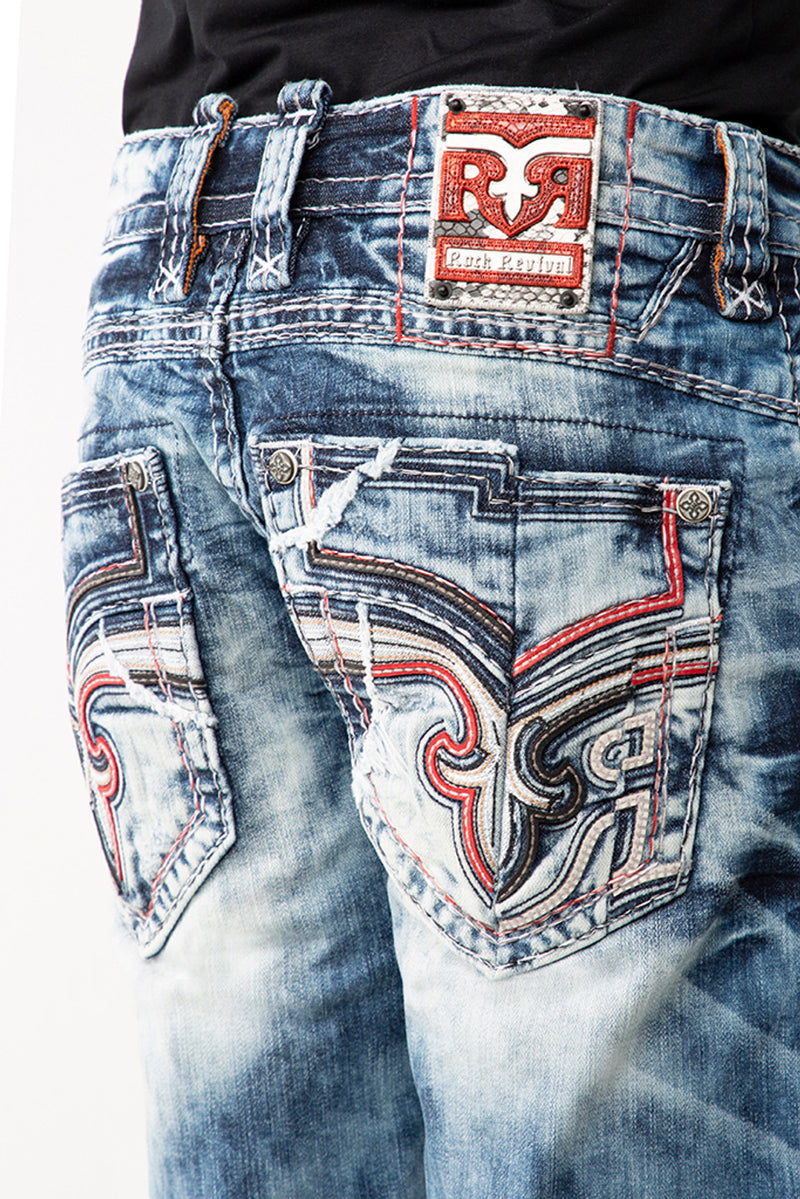 Rock Revival Blue Acid Clyde Short