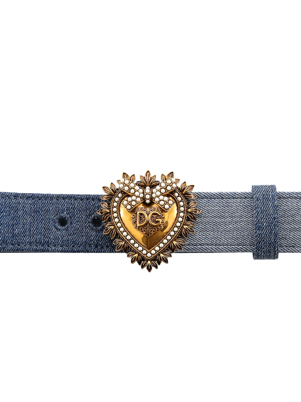 Gabbana Blue Denim Patchwork Belt