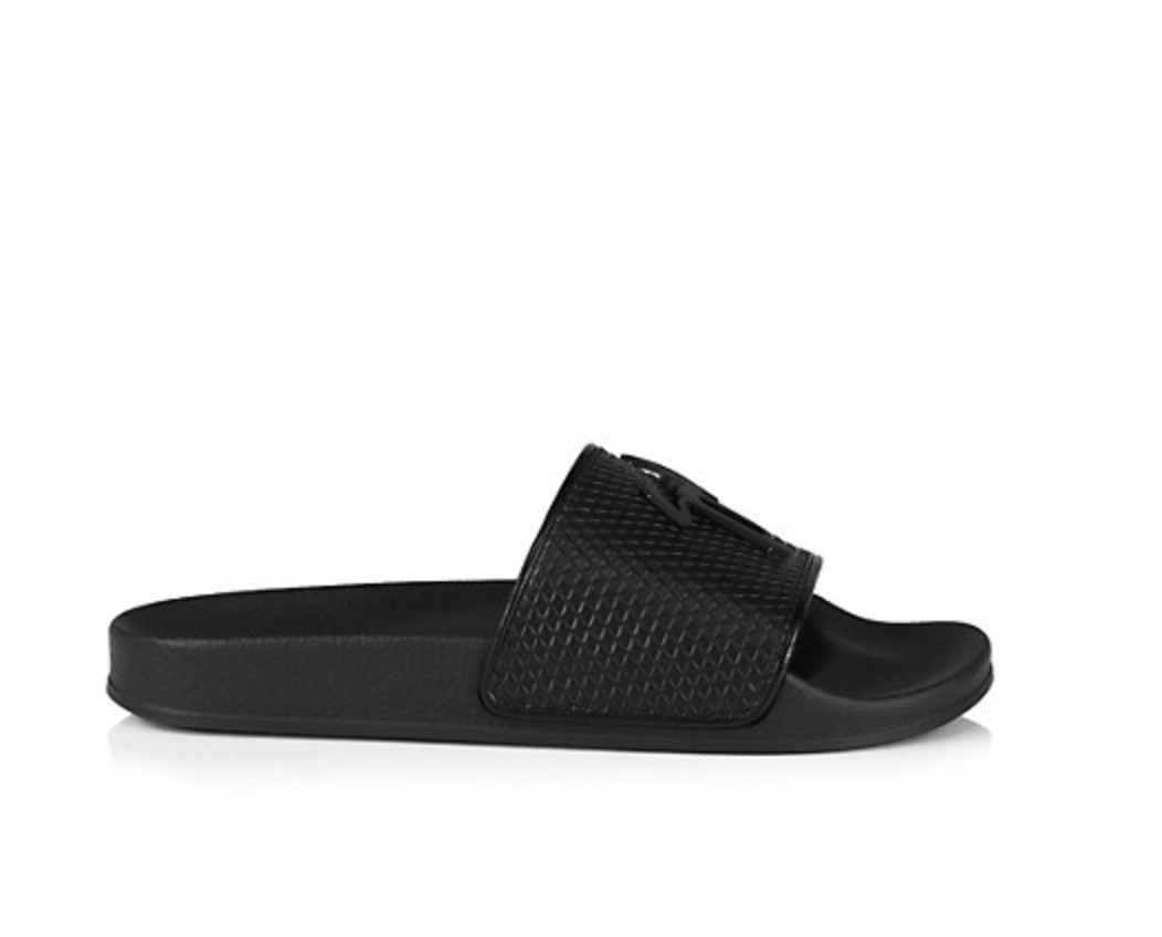  Black  Leather Slides