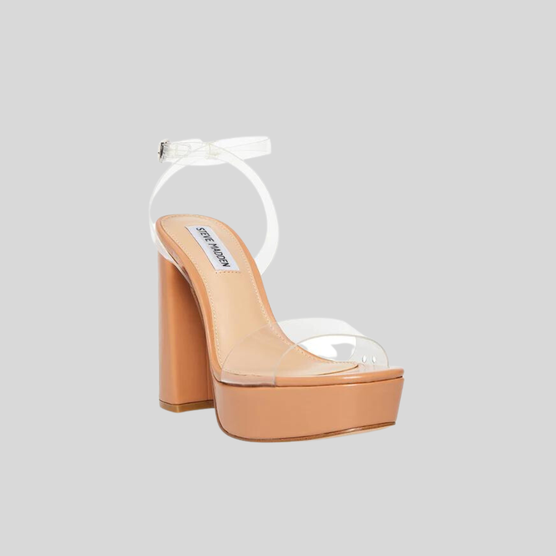 Steve Madden Nude Lessa Clear Sandals