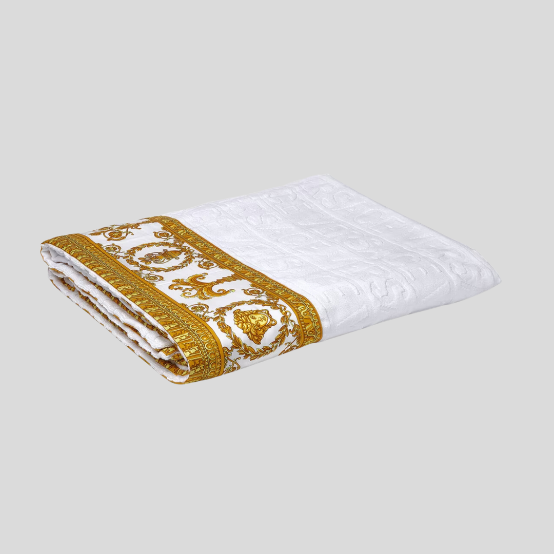 Versace Baroque White Towel