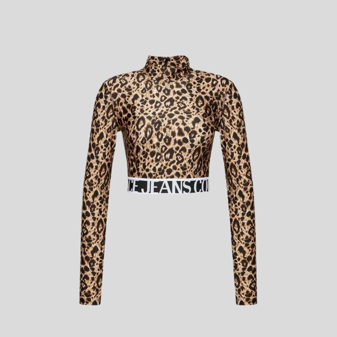 Versace Jeans Couture Brown Animal Print Blouse