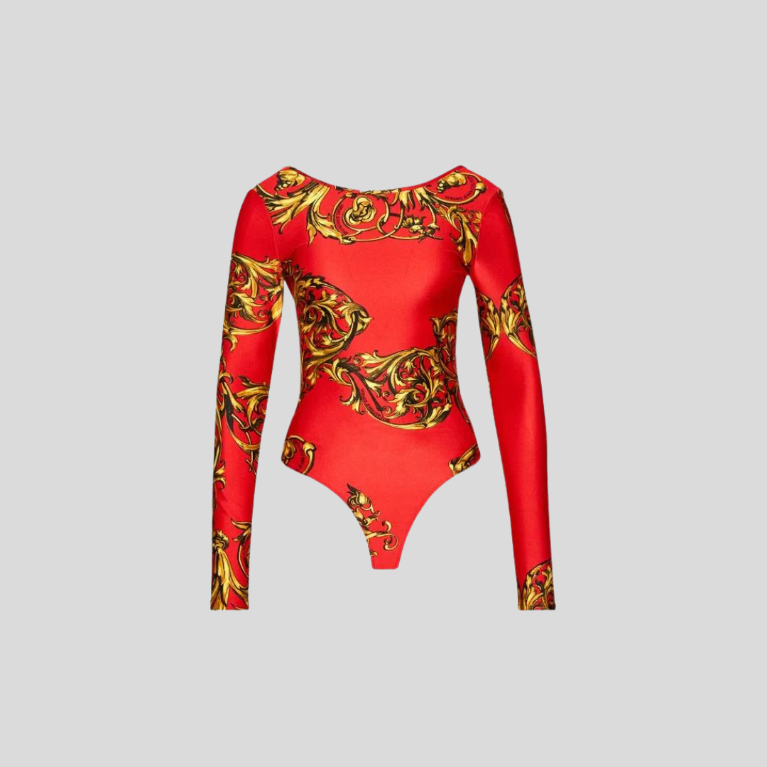 Versace Jeans Couture Red Regalia Bodysuit