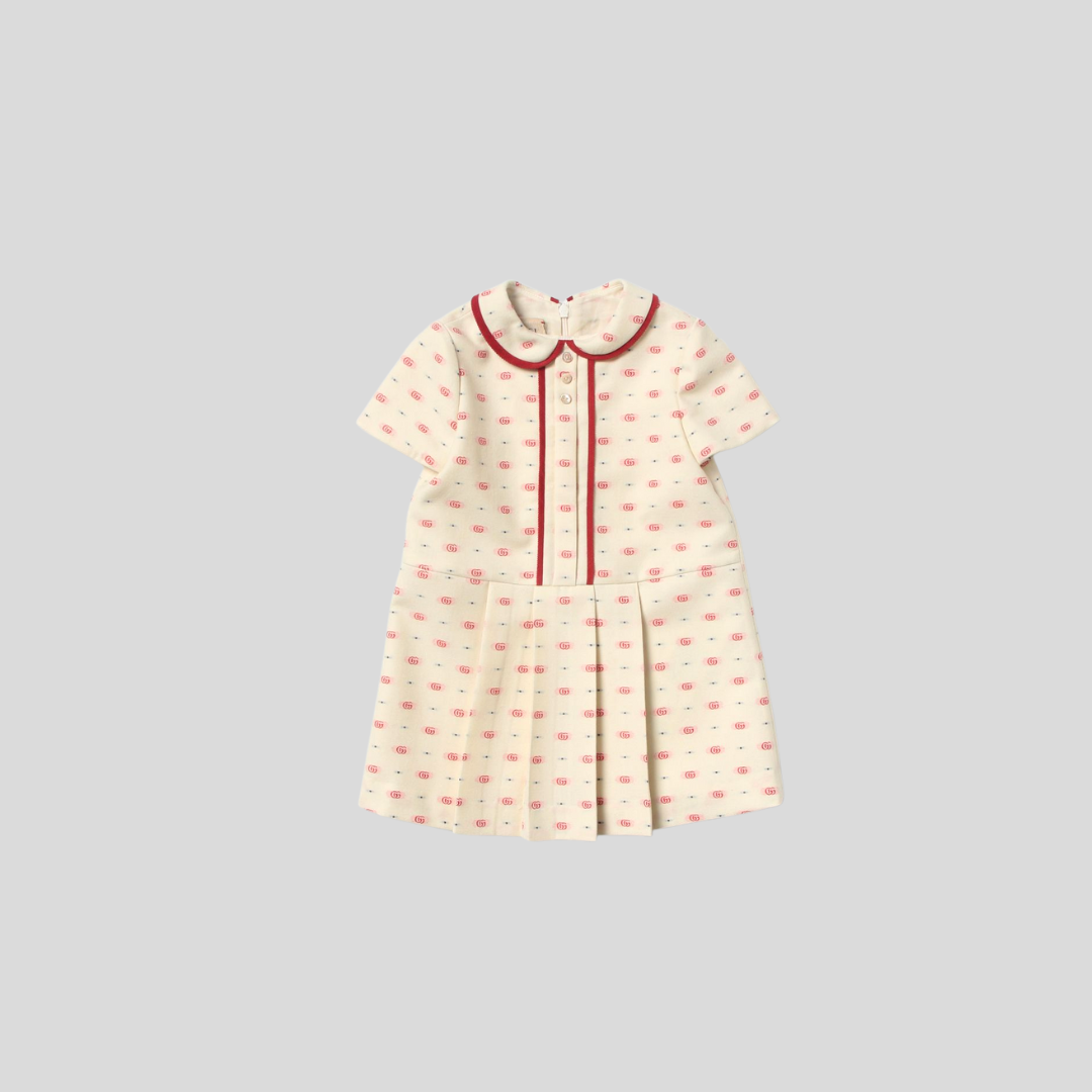 Gucci Kids Cream Polka Dot Dress