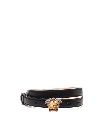 Versace Black Palazzo Dia Crystal Belt