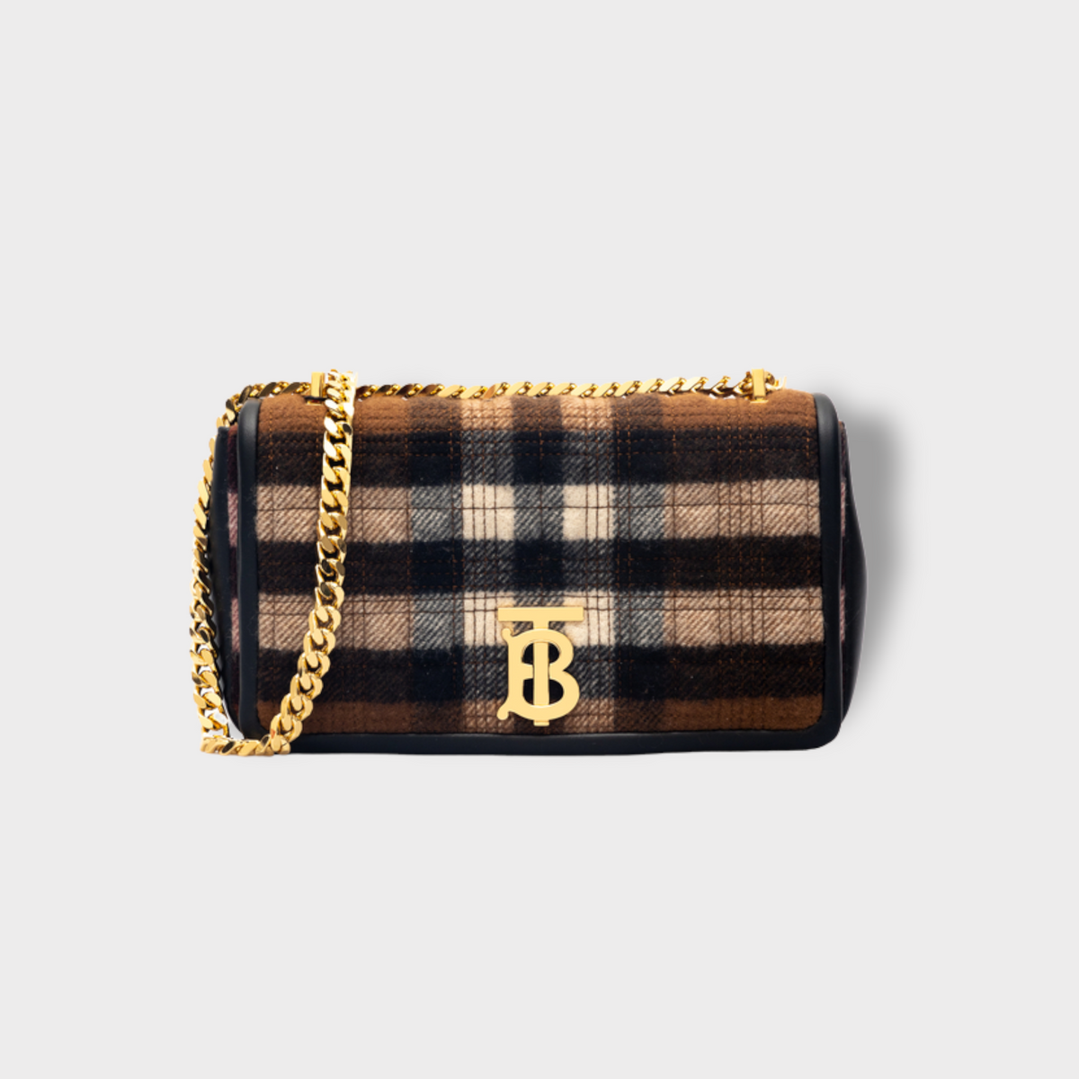 Burberry Brown Checked Shoulder Bag